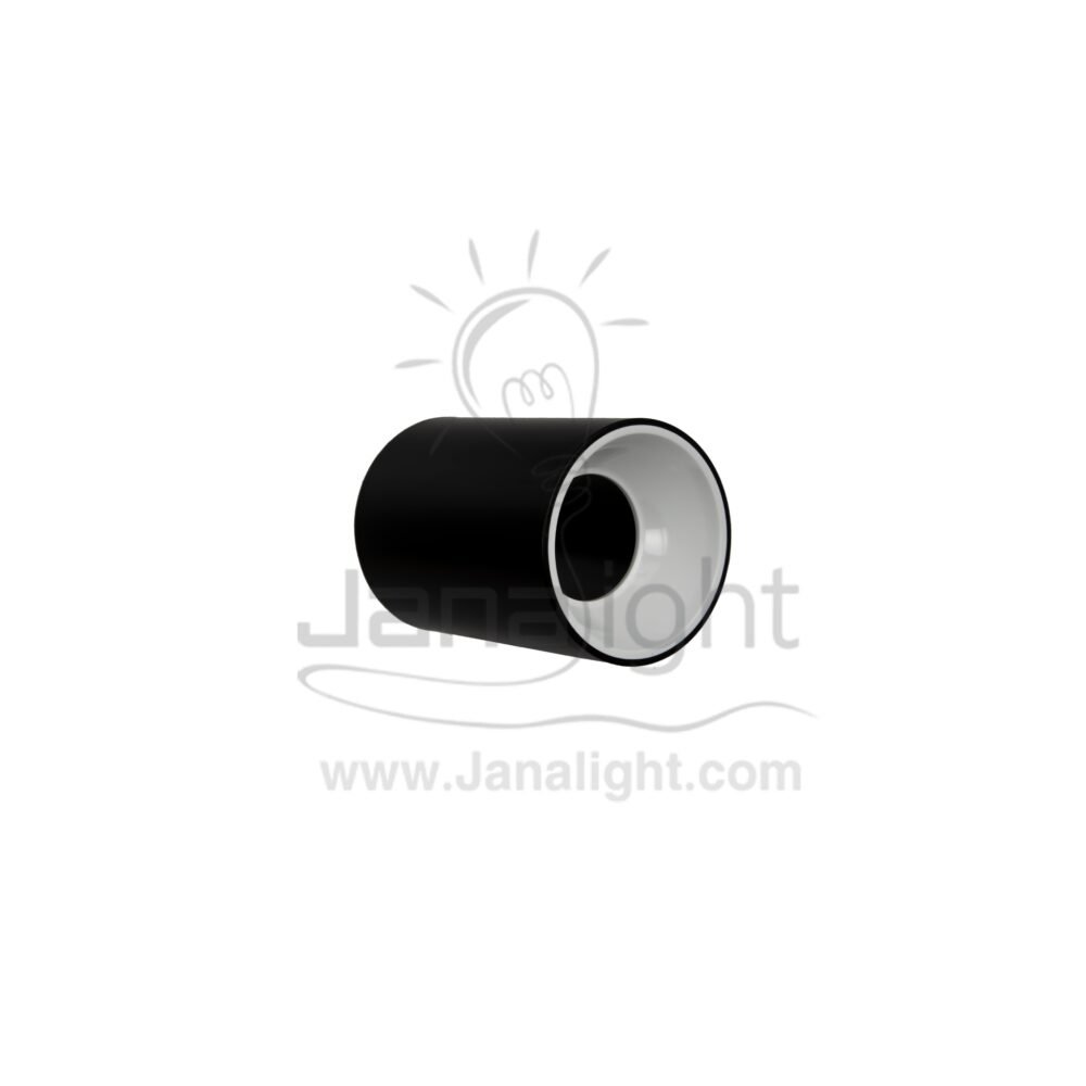 سلندر فارغ مدور اسود قلب ابيض بلاستيك Empty Round Cylinder Light Black with White Core Plastic